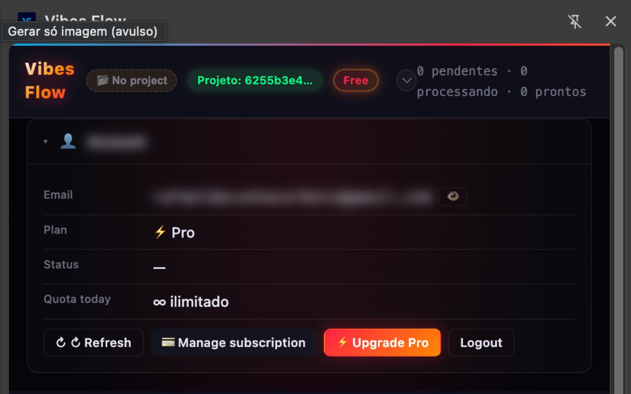 Sidepanel queue showing multiple jobs in different states (processing, ready, submitting)
