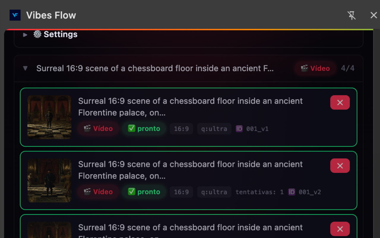 Sidepanel settings expanded showing download folder, auto-download toggle and submit delay